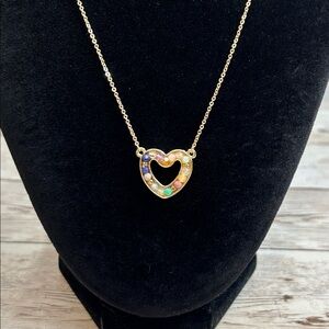 Demdaco Gold and Gemstone Heart Pendant Necklace